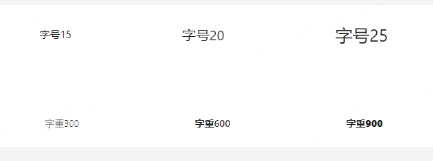 字号字重示意图