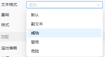 文本格式选项