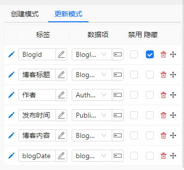 表单项配置